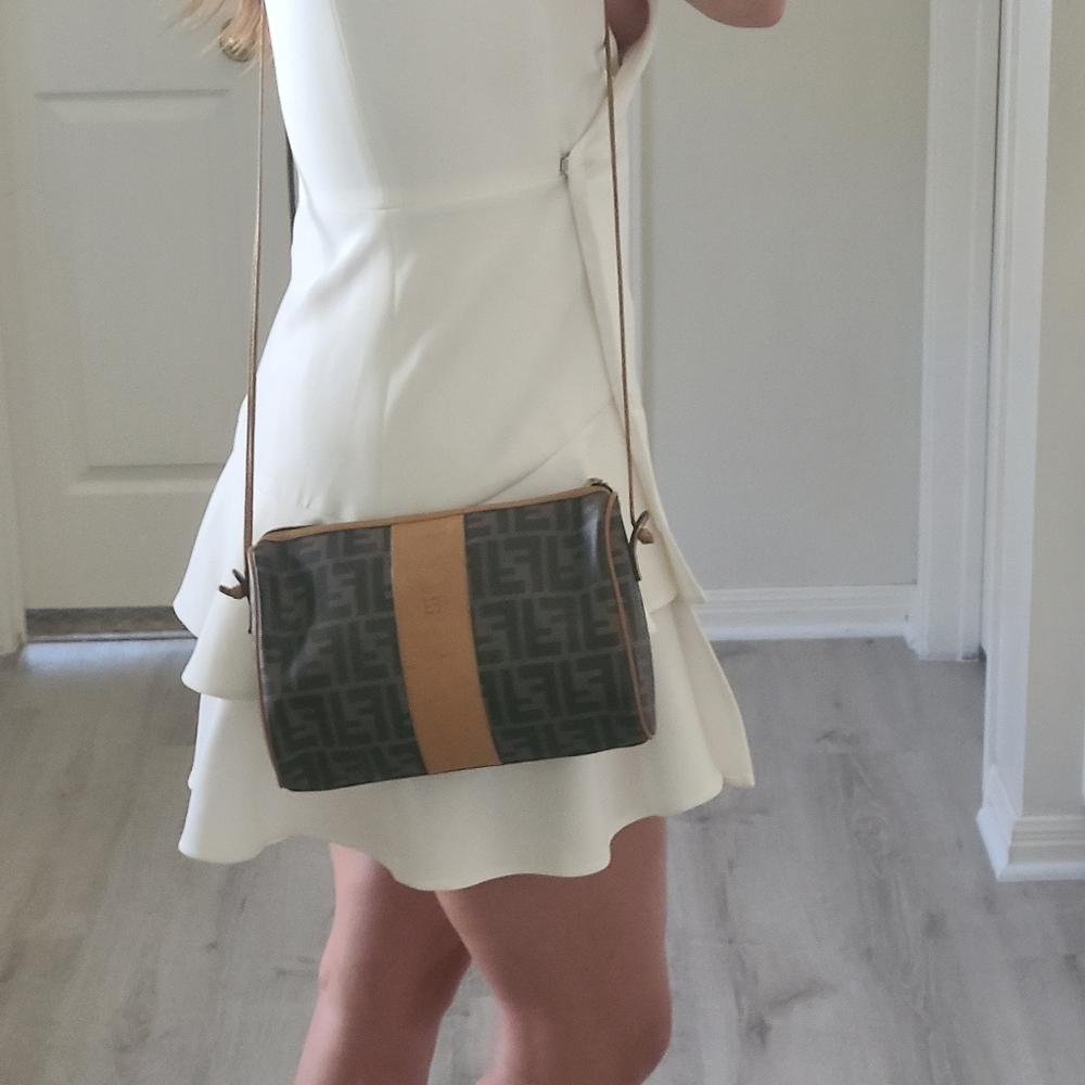 Fendi Brown and Black Zucca Crossbody Bag - Picture 5 of 15